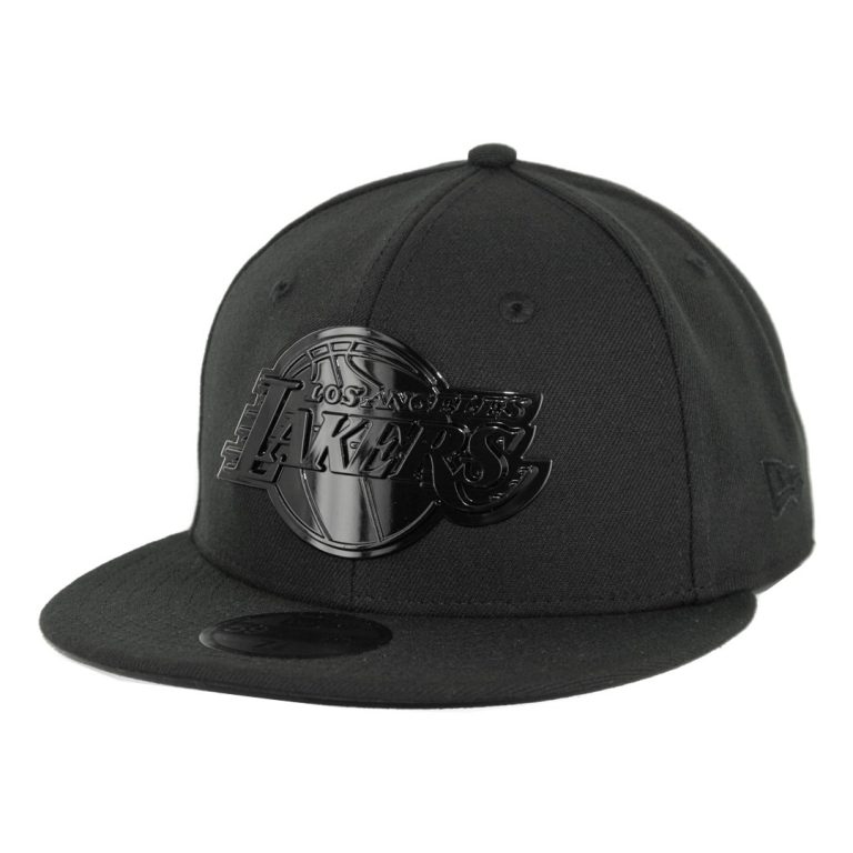 New Era 59Fifty Los Angeles Lakers Blackout Logo Slick Fitted Hat Black New Era 59Fifty Los Angeles Lakers Blackout Logo Slick Fitted Hat Black