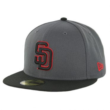 New Era 59Fifty San Diego Padres Fitted Hat Graphite Black Red