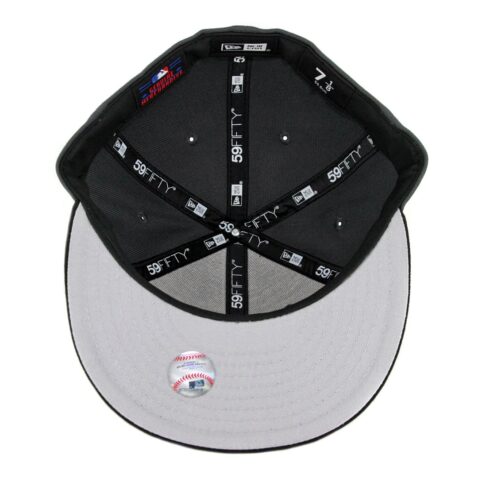 New Era 59Fifty San Diego Padres Fitted Hat Graphite Black Red - Image 3