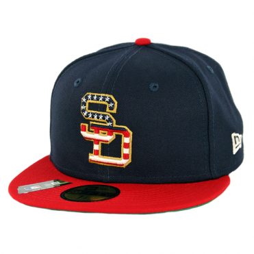 Mens Cap Dark Navy New Era 5950 San Diego Padres July 4th 2019 Fitted Hat 