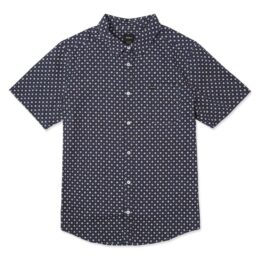RVCA Gauze Dot Button-Up Shirt Federal Blue