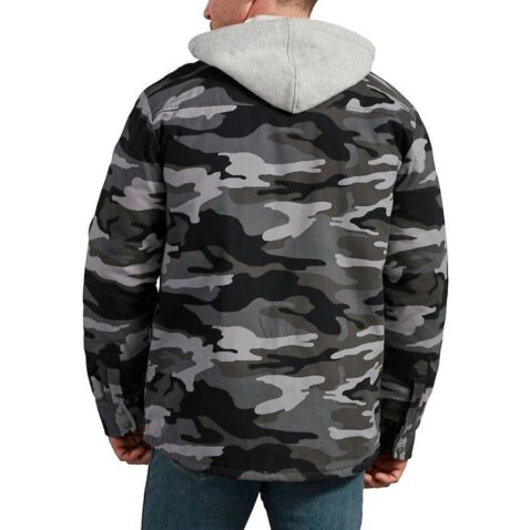 Dickies TJ203 Hooded Duck Quilted Jacket Slate Gray Camo