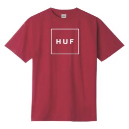 HUF Essentials Box Logo T-Shirt Rose Wood Red