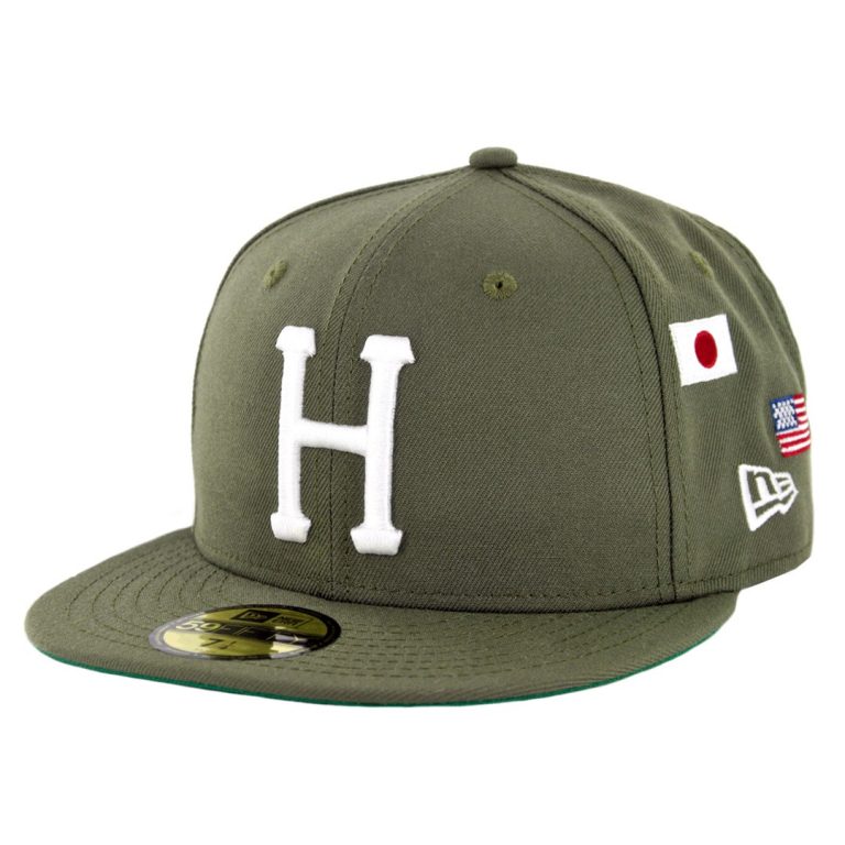HUF World Tour New Era 59Fifty Fitted Hat Dried Herb