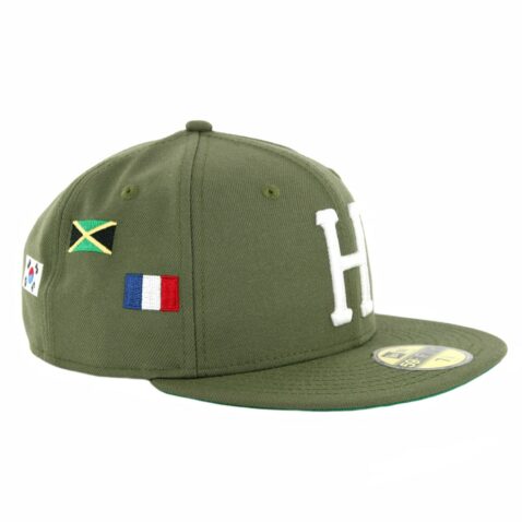 HUF World Tour New Era 59Fifty Fitted Hat Dried Herb