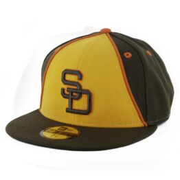 New Era 59Fifty San Diego Padres 1984 Retro Fitted Hat Brown Gold Orange