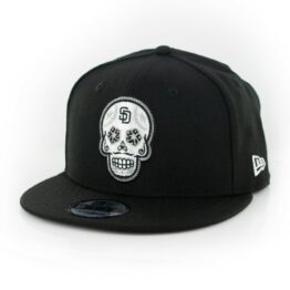 New Era 9Fifty San Diego Padres Sugar Skull Snapback Hat Black White