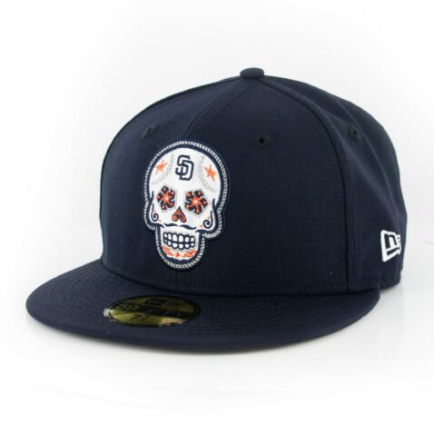 New Era 59Fifty San Diego Padres Sugar Skull Fitted Hat Dark Navy White Orange