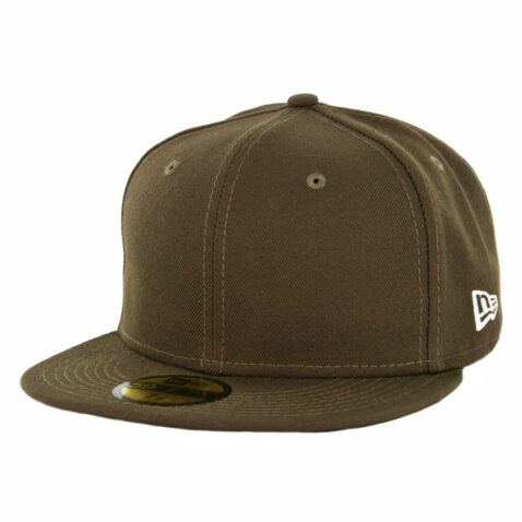 New Era 59Fifty Plain Blank Fitted Hat Brown