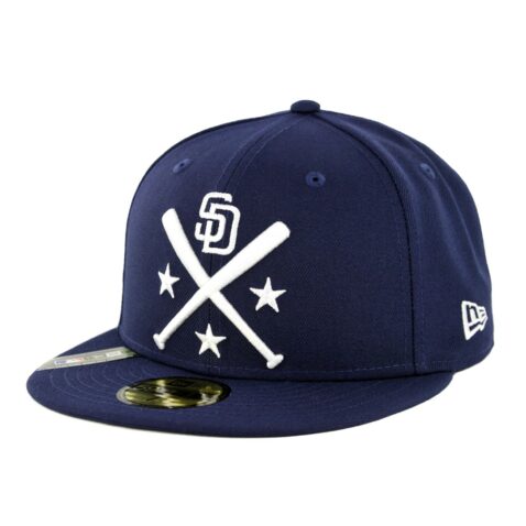 New Era 59Fifty San Diego Padres ASG Alternate Work Out 2019 Fitted Hat Light Navy No Patch