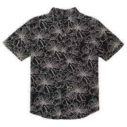 RVCA Blind Floral Button Up Black White