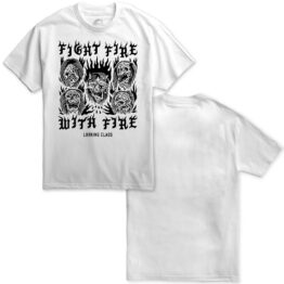 Sketchy Tank Fight Fire T-Shirt White