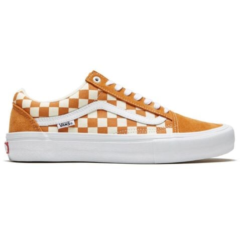 Vans Old Skool Pro Checkerboard Shoe Golden Oak