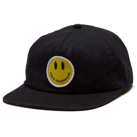 Baker Smiley Snapback Hat Black