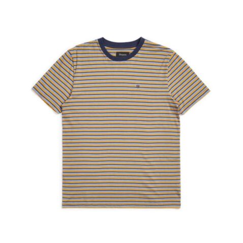 Brixton Hilt Mini Stripe Knit T-Shirt Twilight Blue Washed Navy
