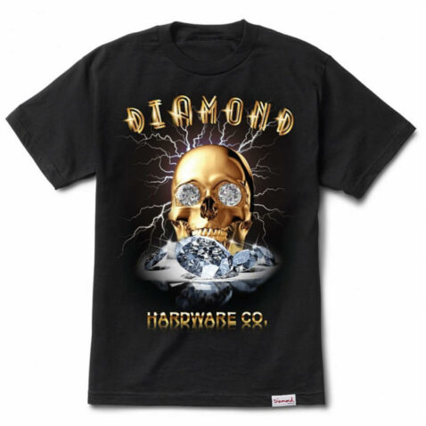 Diamond Gold Skull T-Shirt Black