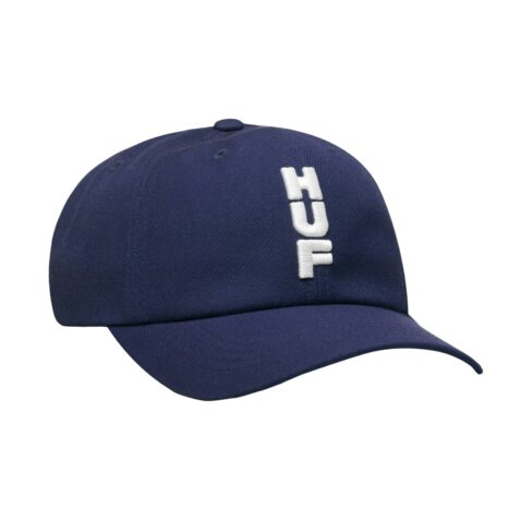 HUF Stacked CV 6 Panel Strapback Hat Dark Navy