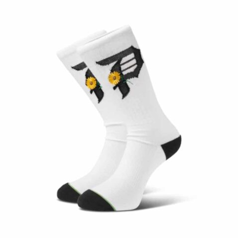 Primitive Sunflower Crew Sock White