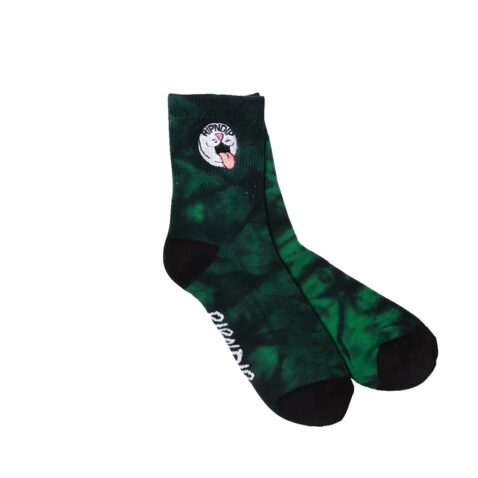 Rip N Dip Pill Ankle Socks Green Spiral Tie Dye
