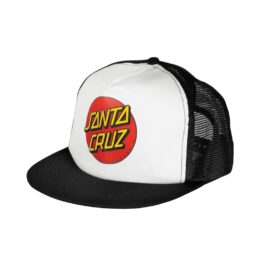 Santa Cruz Classic Dot Trucker Snapback Hat Black White