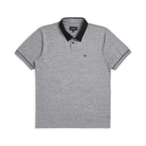 Brixton Carlos Polo Knit Shirt Heather Grey Black