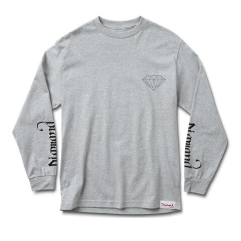 Diamond Supply Co Double Read Long Sleeve T-Shirt Heather Grey
