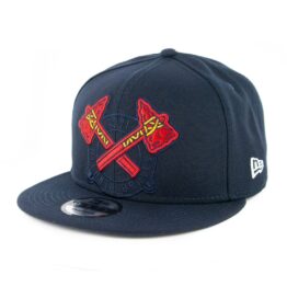 New Era 9Fifty Atlanta Braves Logo Elements Snapback Hat Dark Navy