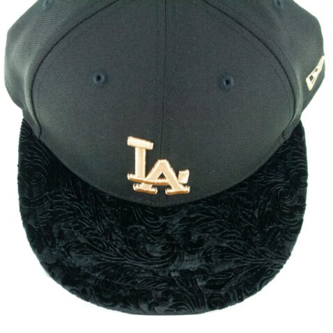 New Era 9Fifty Los Angeles Dodgers Velvet Visor Snapback Hat Black Gold
