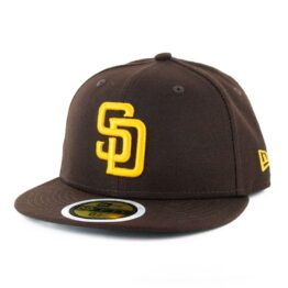 New Era 59Fifty San Diego Padres Game Youth Authentic Collection On Field Fitted Hat Dark Brown