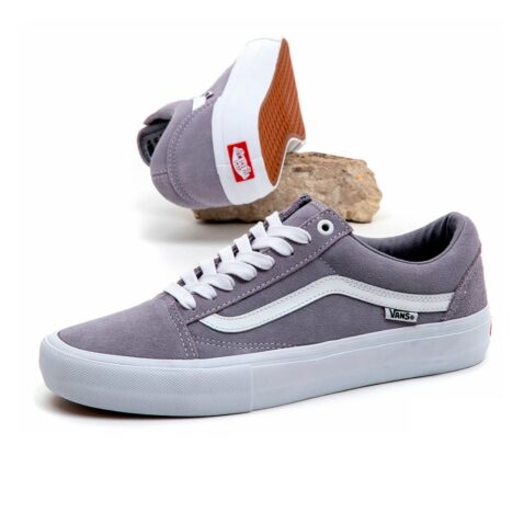 Vans Old Skool Pro Shoe Lilac Grey True White