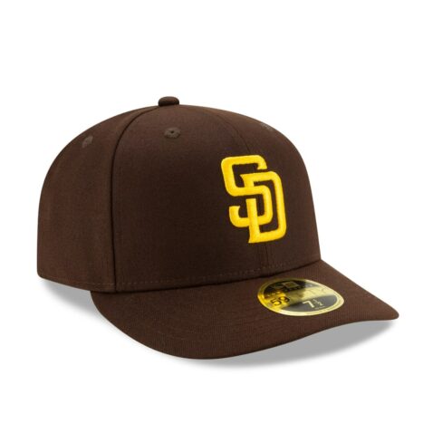 New Era 59Fifty Low Profile San Diego Padres Game On Field Fitted Hat Dark Brown