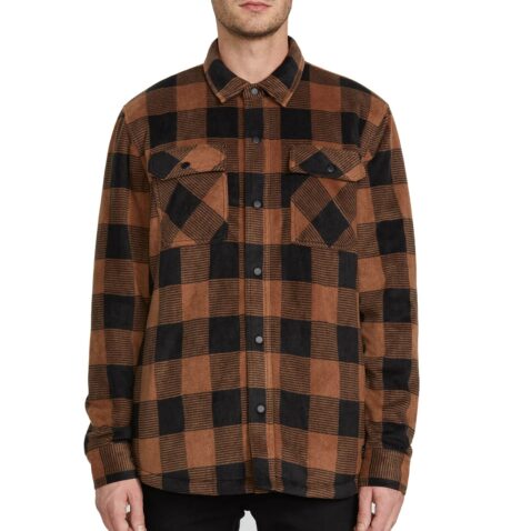 Volcom Bower Polar Zip Up Sweatshirt Bison