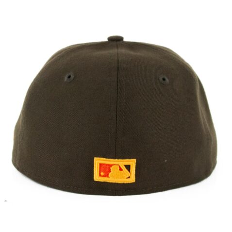 New Era 59Fifty San Diego Padres Script Fitted Hat Dark Brown - Image 2