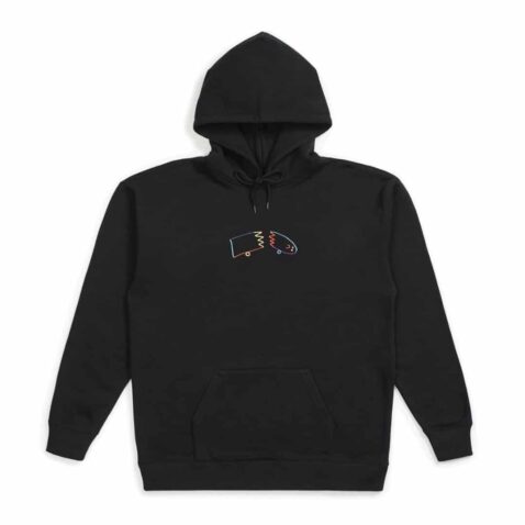 Brixton Broke Hooded Fleece Pullover Sweatshirt Black