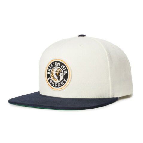 Brixton Rival Snapback Hat Dove Washed Navy