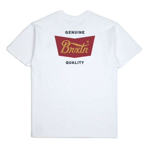 Brixton Stith Standard T-Shirt White Maroon