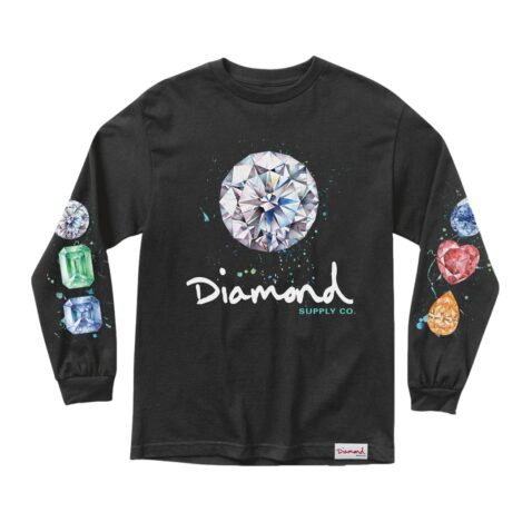 Diamond Supply Splash Long Sleeve T-Shirt Black