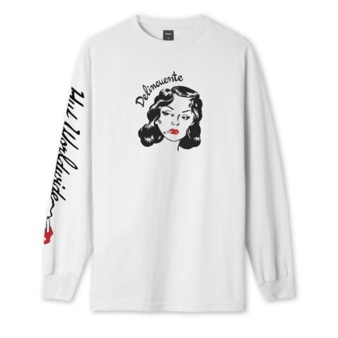 HUF Delincuente  Long Sleeve T-Shirt White
