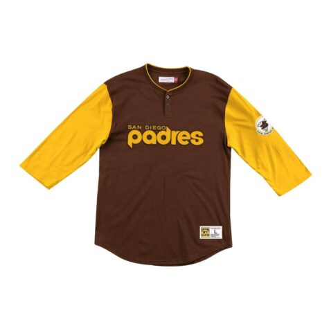 Mitchell & Ness San Diego Padres Franchise Player Henley Jersey Brown