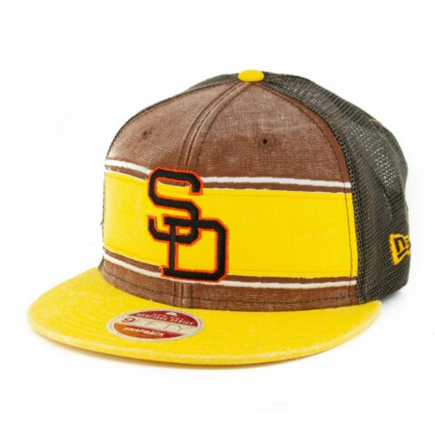 New Era 9Fifty Stack San Diego Padres 80-84 Heritage Series Trucker Hat Yellow