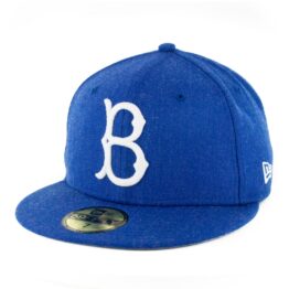 New Era 59Fifty 1949 – 1957 Brooklyn Dodgers Heather Crisp 3 Fitted Hat Heather Royal Blue