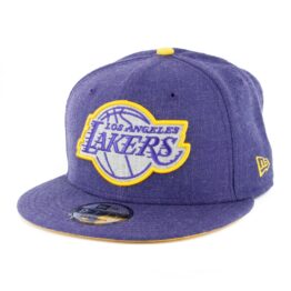 New Era 9Fifty Los Angeles Lakers Heather Snapback Hat Heather Purple