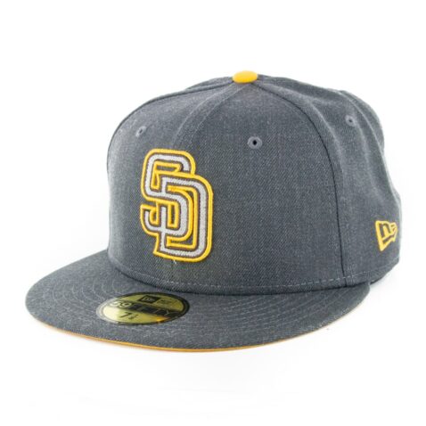 New Era 59Fifty San Diego Padres Heather Fitted Hat Heather Graphite