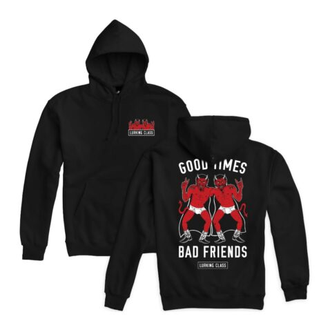 Sketchy Tank Horny Devils Hooded Sweatshirt Black
