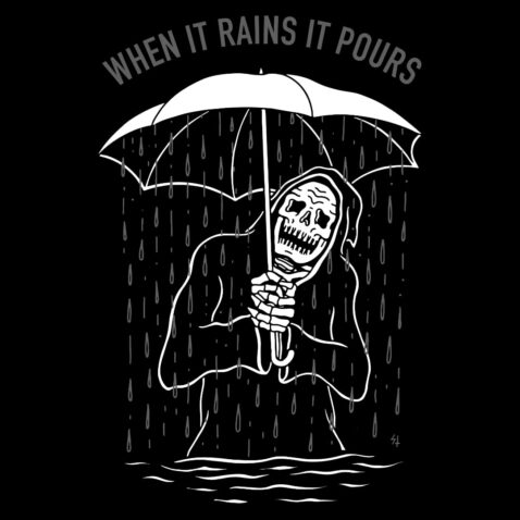Sketchy Tank Rains It Pours T-Shirt Black