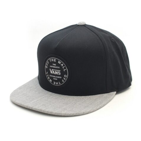 Vans Old Skool Circle Snapback Hat Black Heather Grey