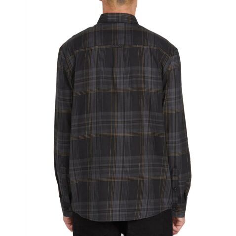 Volcom Bassment Flannel Long Sleeve Shirt Black