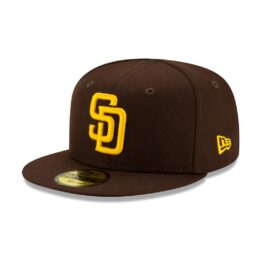 New Era 59Fifty My First San Diego Padres Game On Field Infant Size Fitted Hat Dark Brown Gold