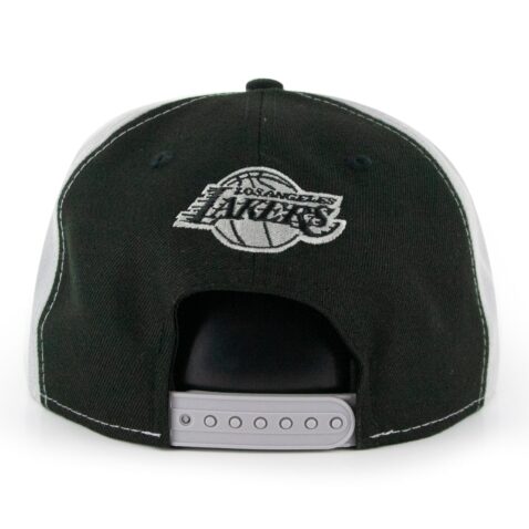New Era 9Fifty Los Angeles Lakers Retro Wheel Snapback Hat Yellow Black White - Image 2