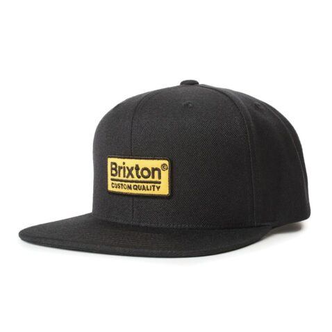 Brixton Palmer II MP Snapback Hat Black Gold